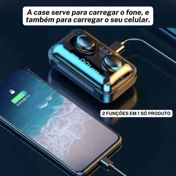 Fone De Ouvido Sem Fio F9-5 Display LED Power Bank, Áudio Premium - Image 6