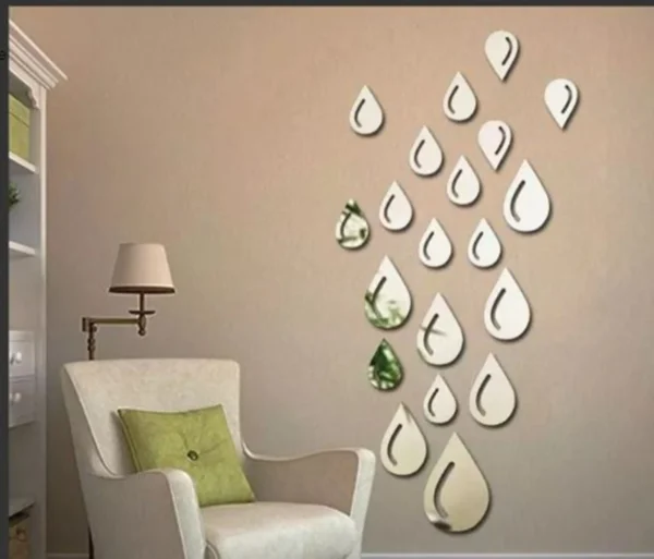 Espelho Decorativo Gotas Quarto Sala Escritório Banheiro