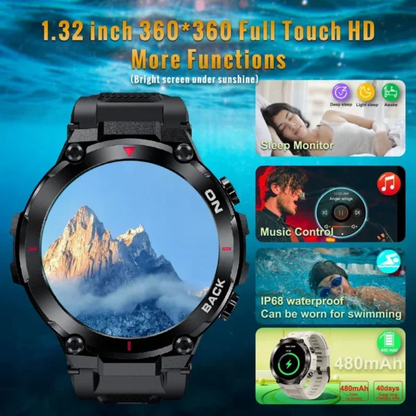 Smartwatch Fitness Esportivo, GPS Integrado, 5 Atm a prova d'água - Image 6