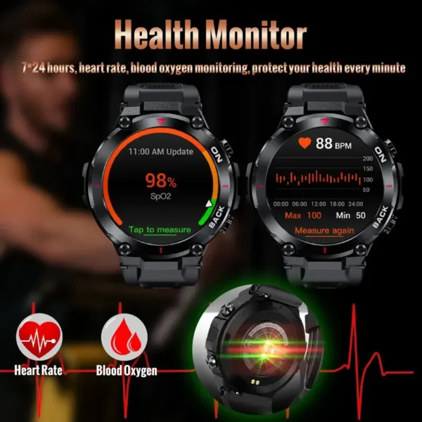 Smartwatch Fitness Esportivo, GPS Integrado, 5 Atm a prova d'água - Image 2